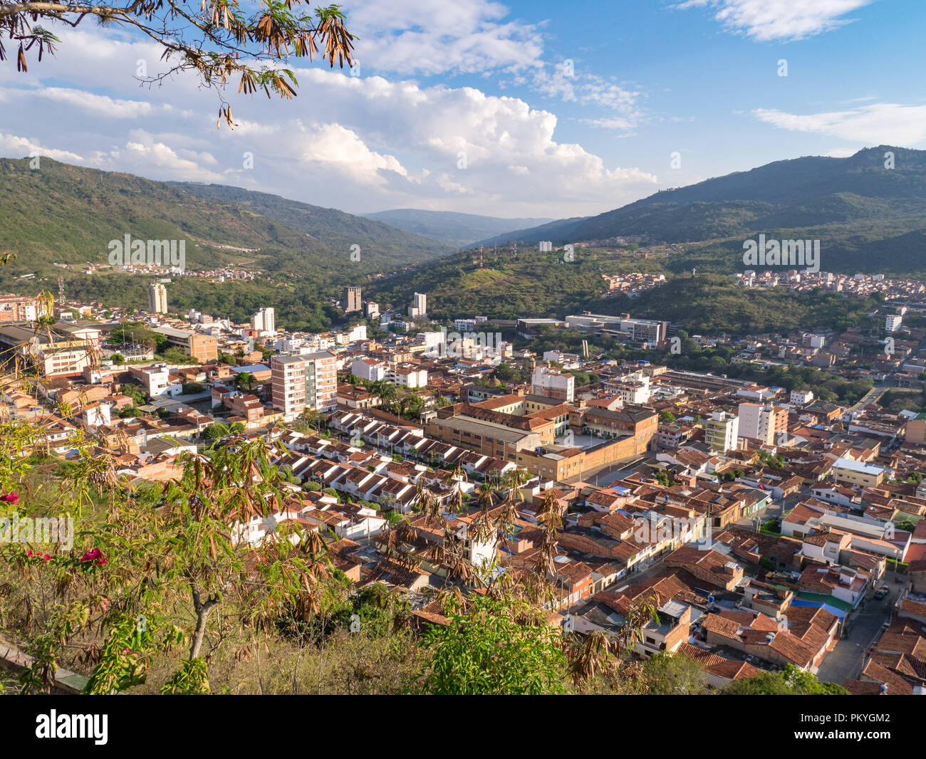 San Gil, Colombia Panorama view from a Viepoint La Gruta Stock Photo ...