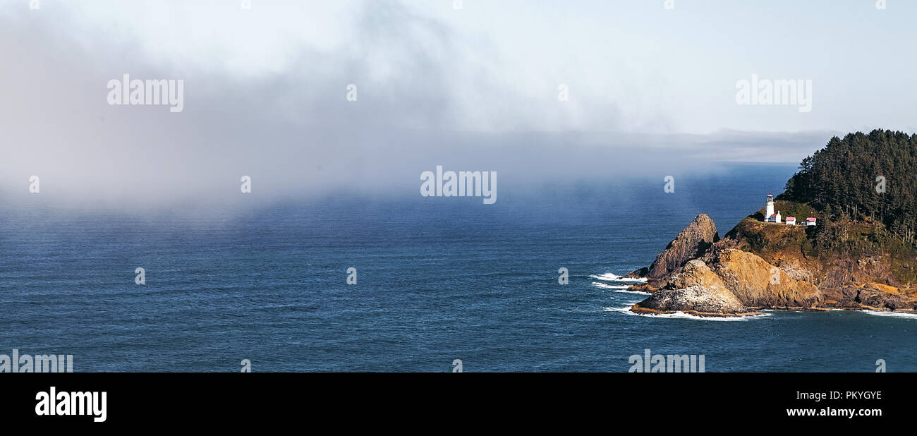 Heceta Head Lighthouse, Taken from Sea Lion Point Stock Photo