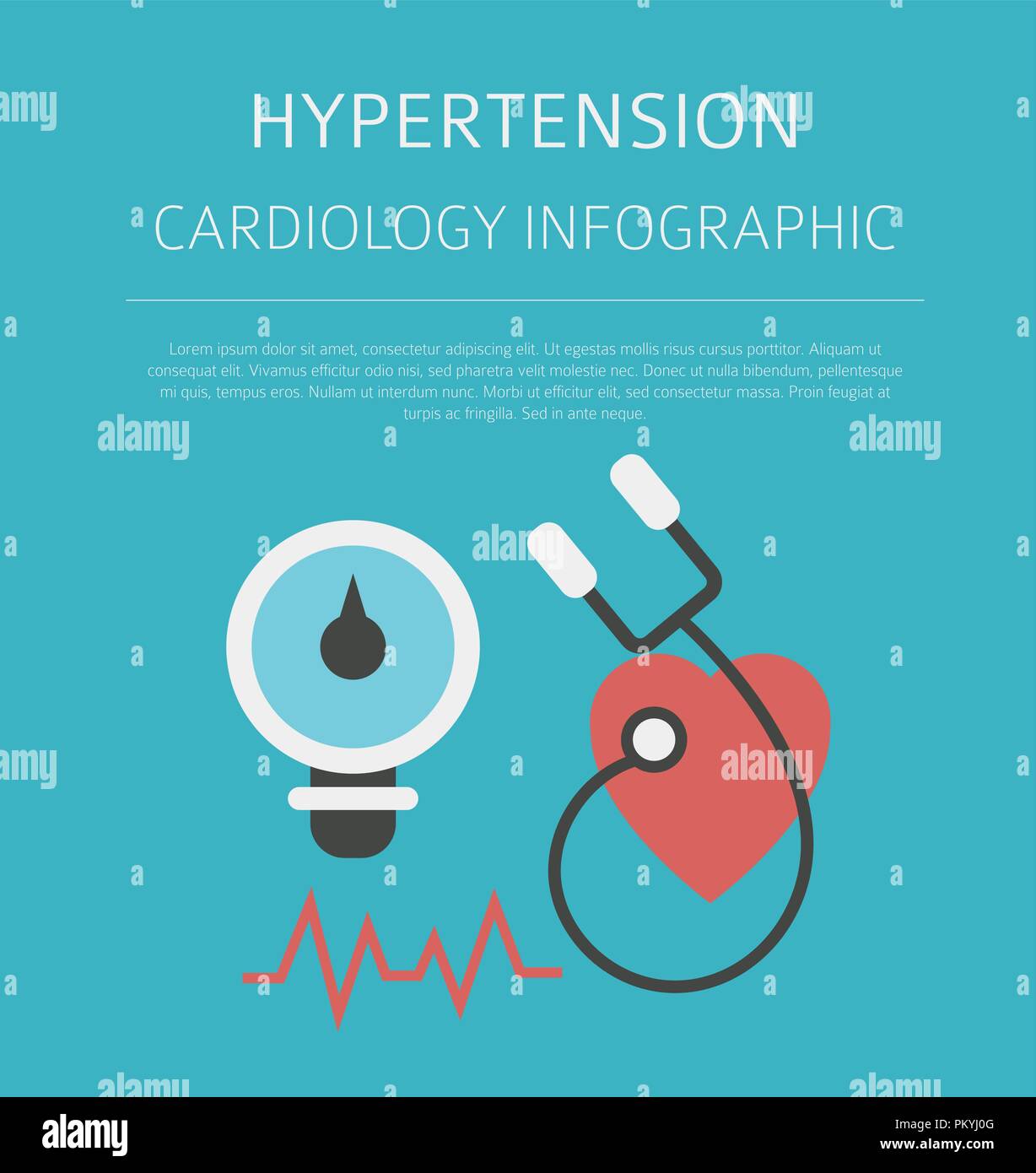 Hypertension,  medical desease infographic. Cardiology. Vector illustration Stock Vector