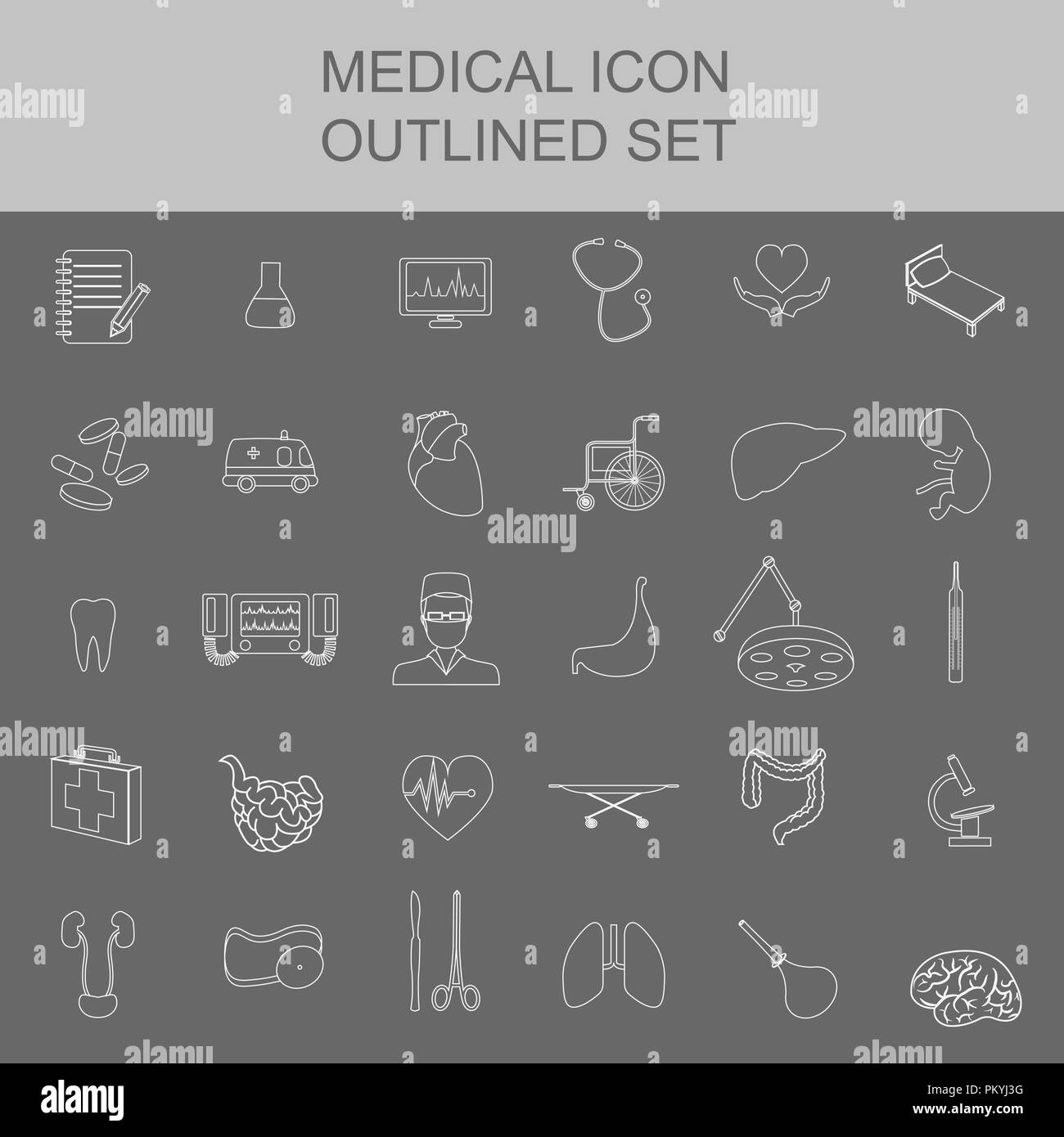 Medical and healthcare icon set. Vector illustration Stock Vector