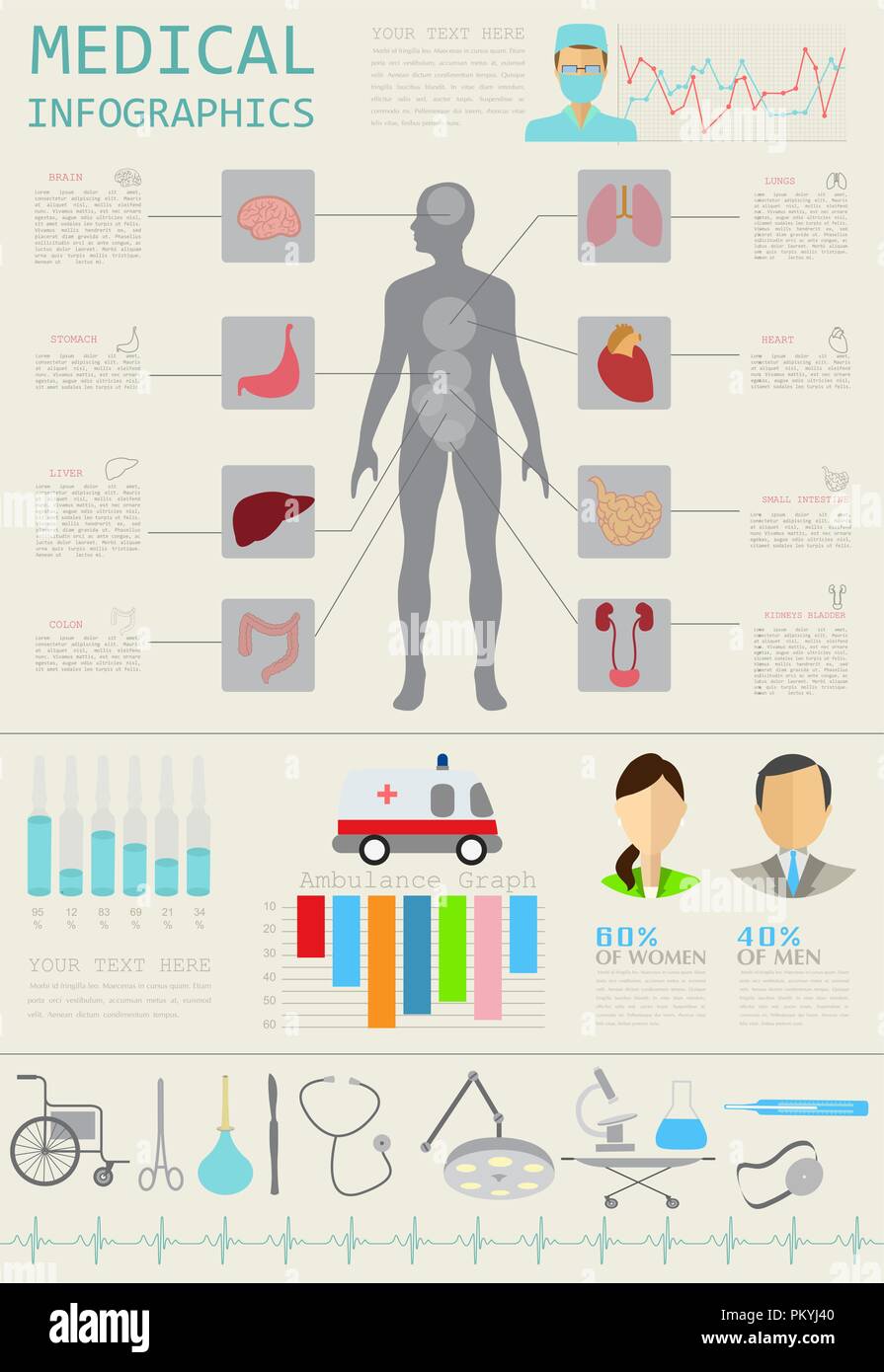 Medical and healthcare infographic, elements for creating infographics ...