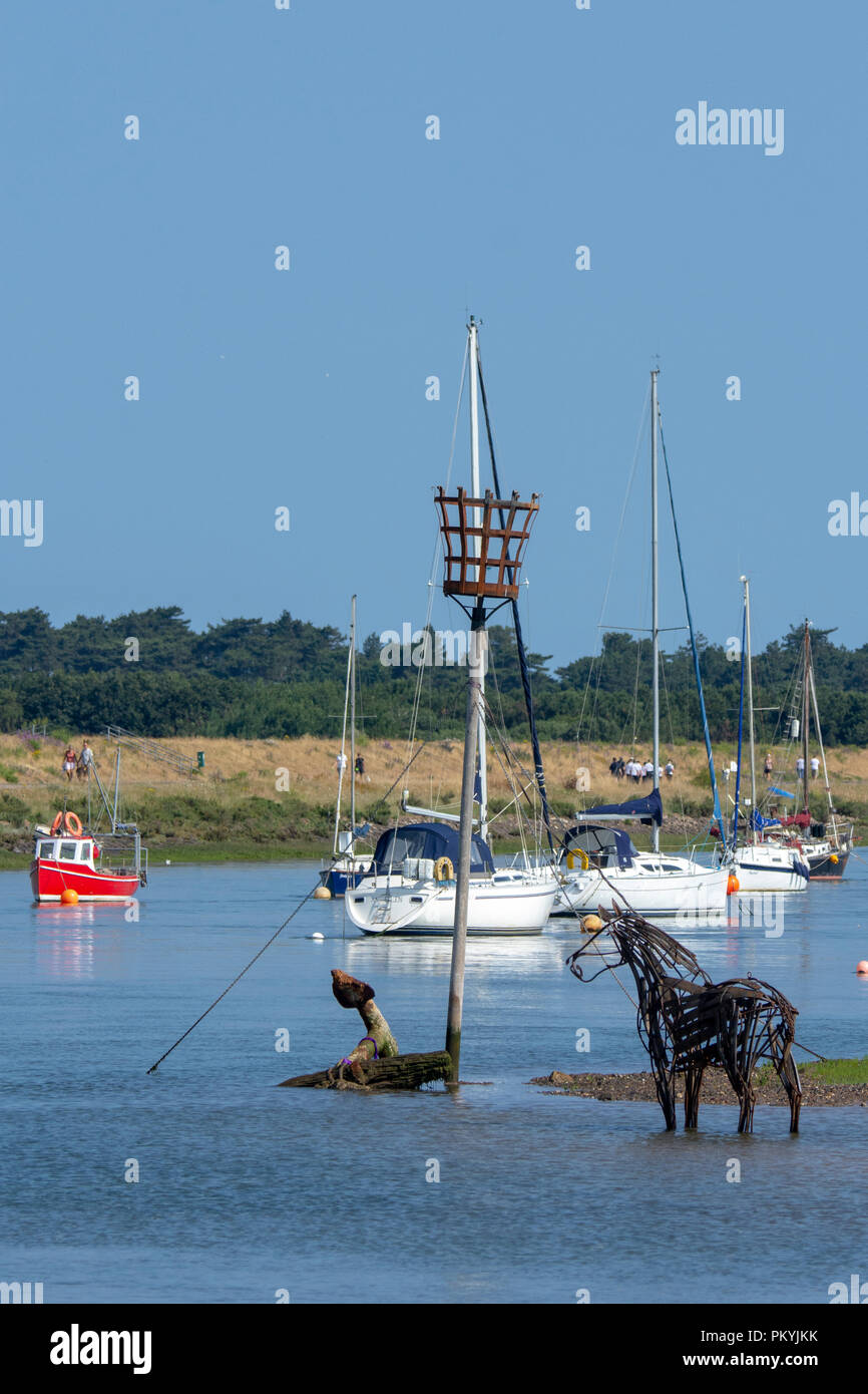 The Lifeboat Horse sculpture by Rachael Long in WellsNextTheSea harbour Stock Photo Alamy