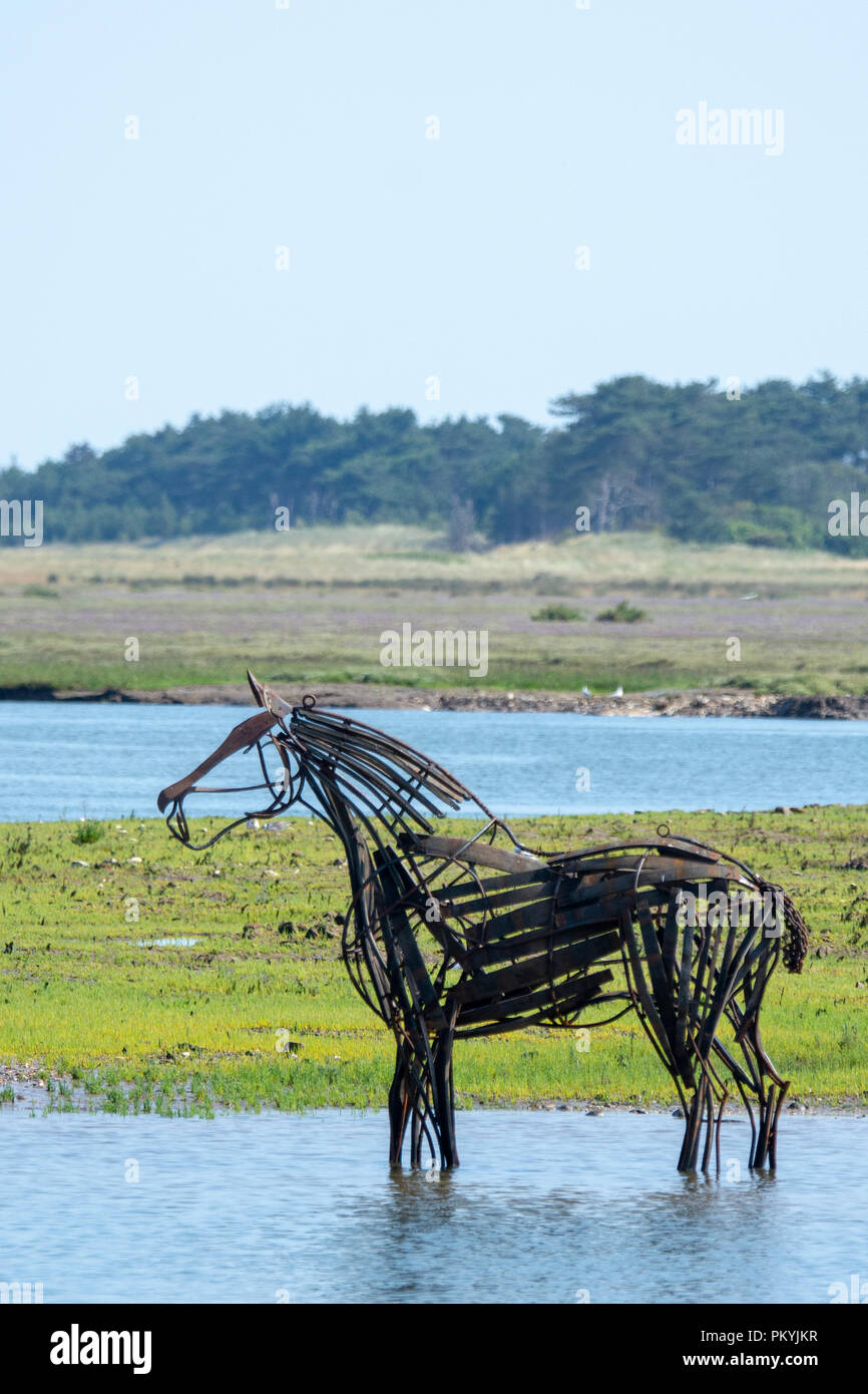 The Lifeboat Horse sculpture by Rachael Long in WellsNextTheSea harbour Stock Photo Alamy