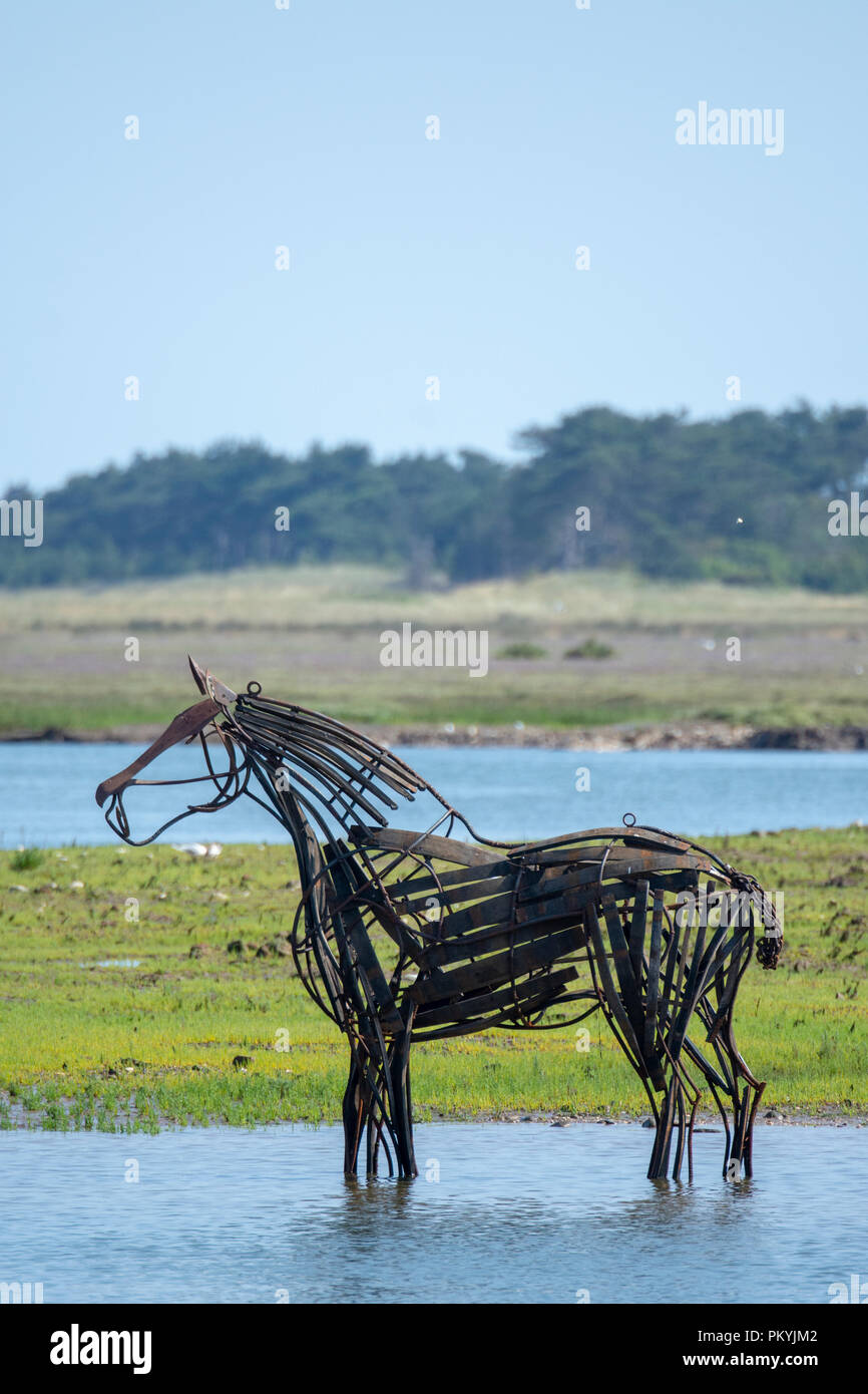 The Lifeboat Horse sculpture by Rachael Long in WellsNextTheSea harbour Stock Photo Alamy