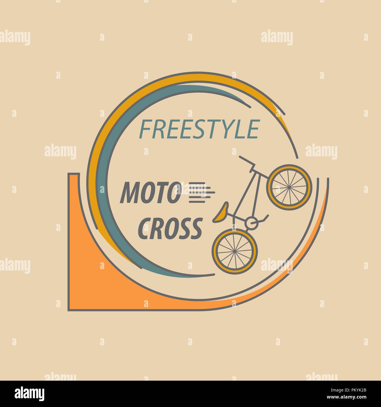 Bicycle thin line design logo template. Vector illustration Stock Vector