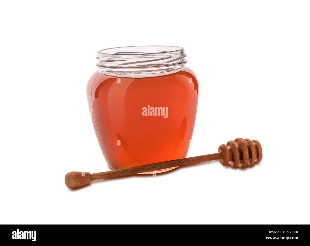 Honey in jar isolated on a white background Stock Photo - Alamy