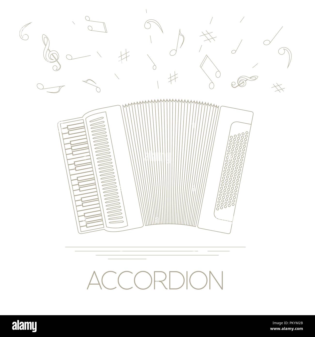 Musical instruments graphic template. Accordion. Vector illustration Stock Vector Image & Art