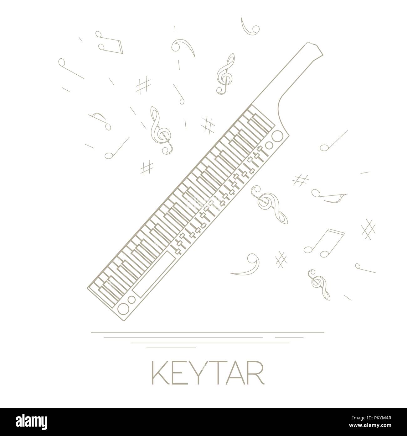 Musical instruments graphic template. Keytar. Vector illustration Stock Vector