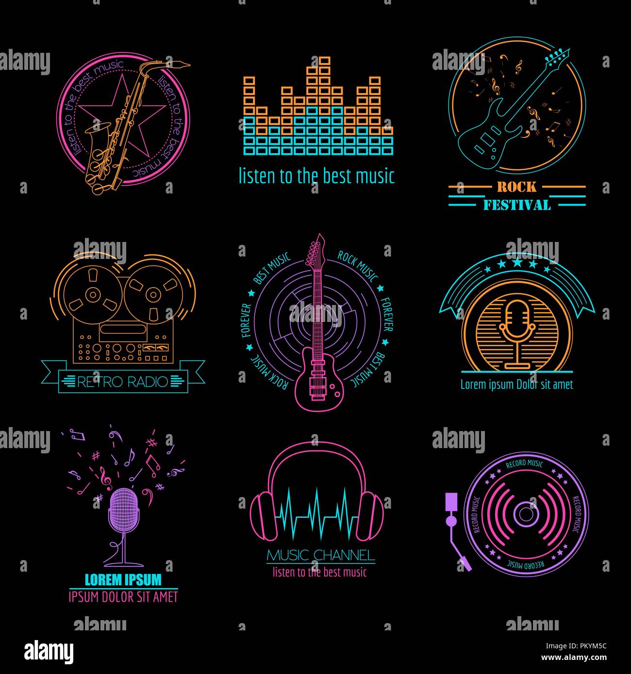 musical instruments logos and