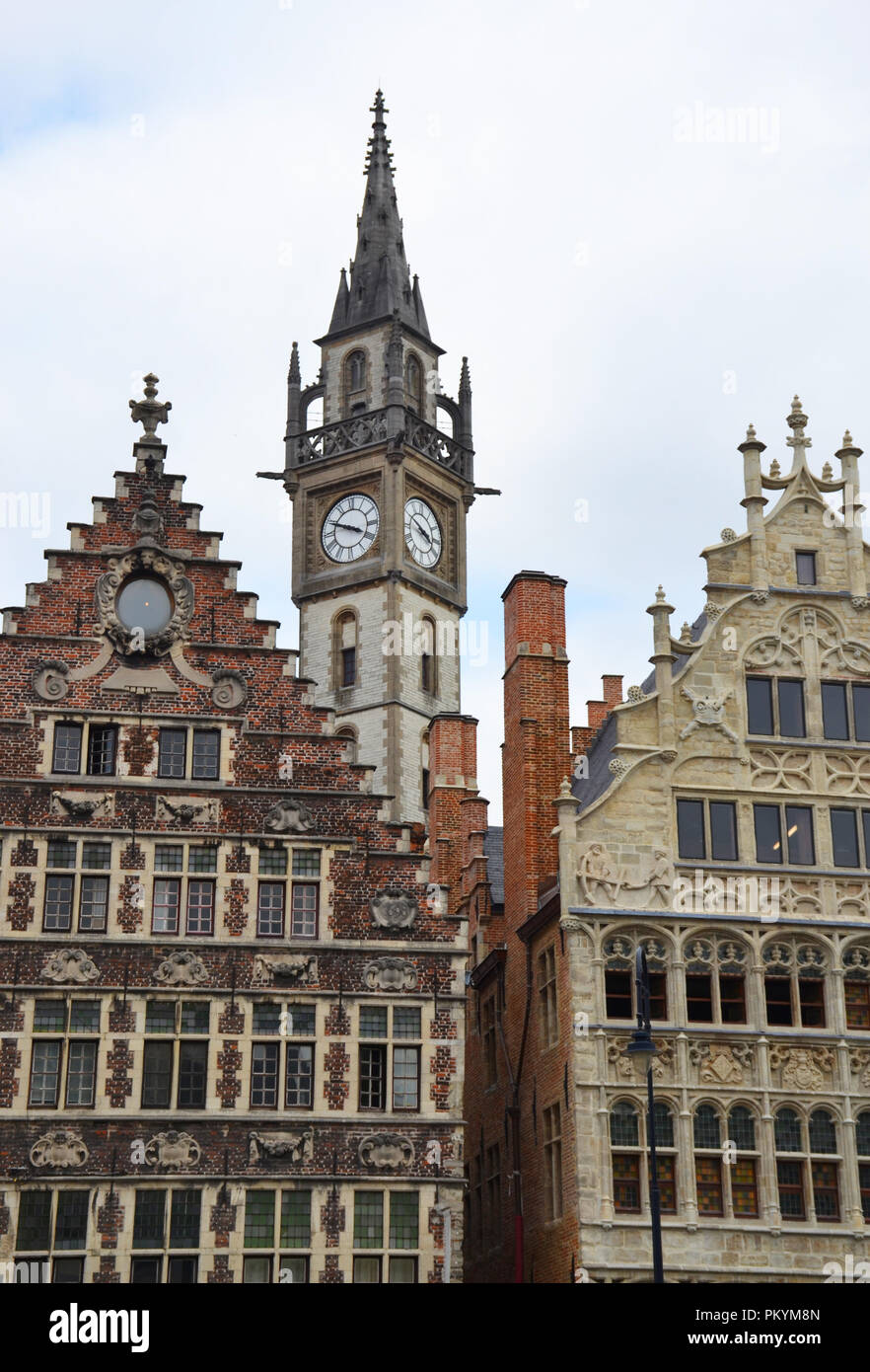 Gent clock tower, Belgium Stock Photo Alamy
