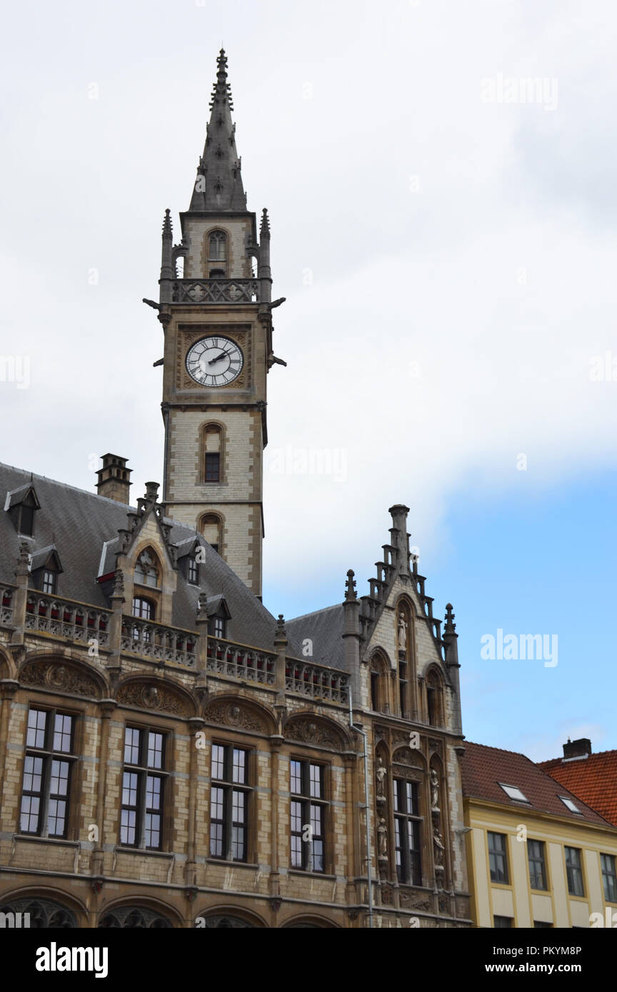 Gent clock tower, Belgium Stock Photo Alamy