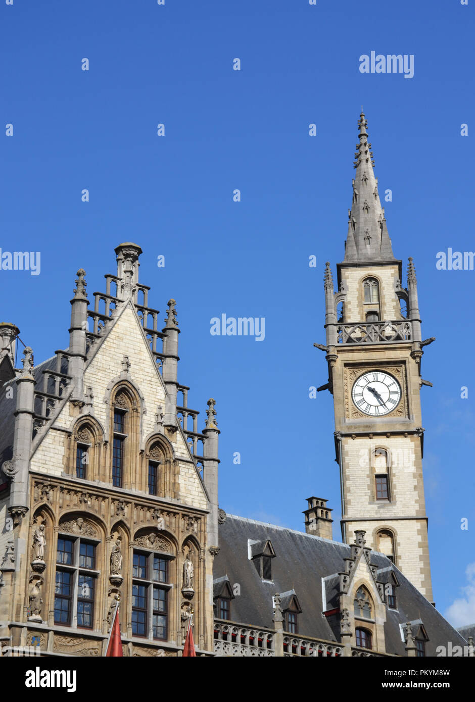 Gent clock tower, Belgium Stock Photo Alamy