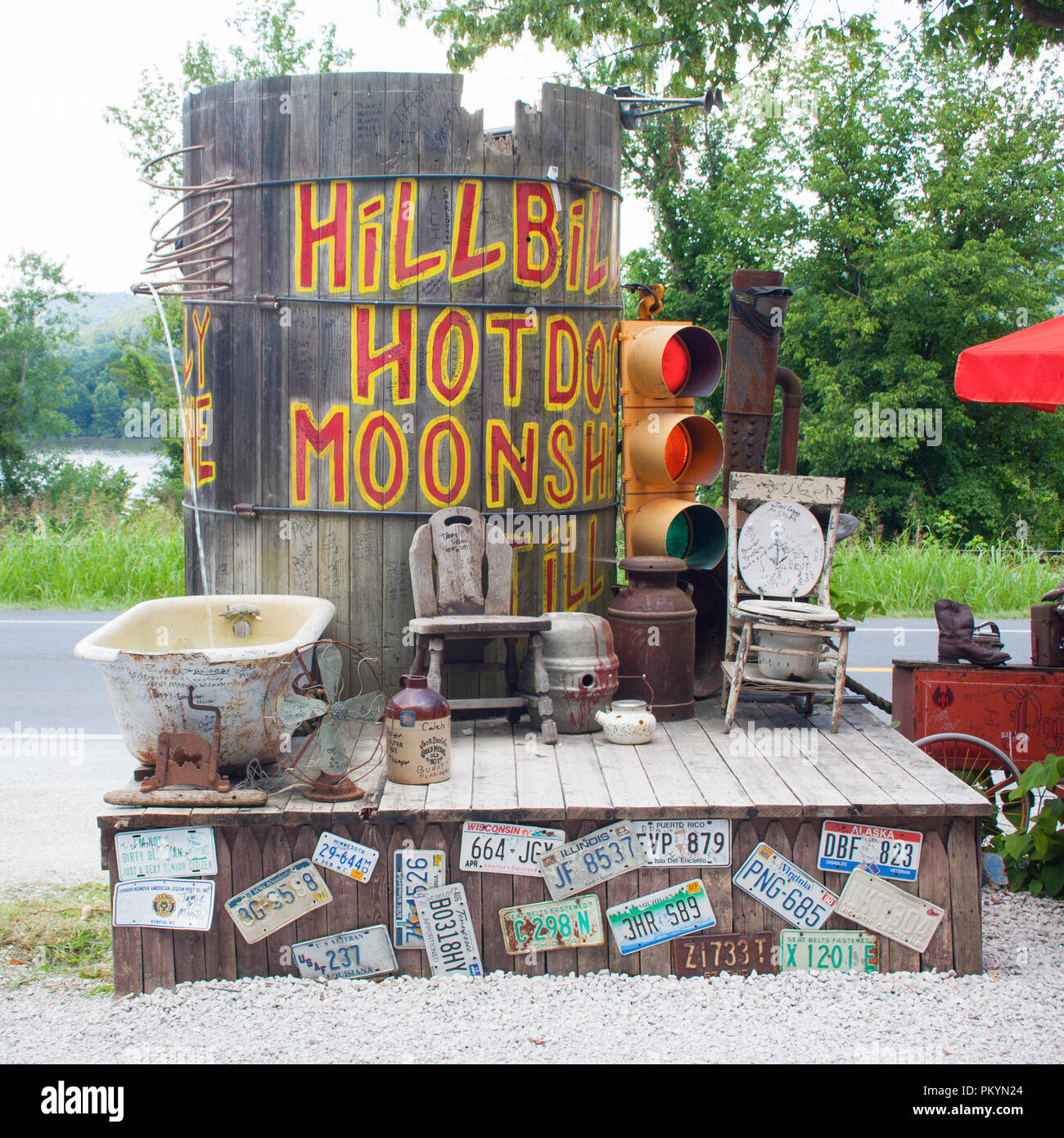 Hillbilly Hot Dogs in Lesage West Virginia Stock Photo
