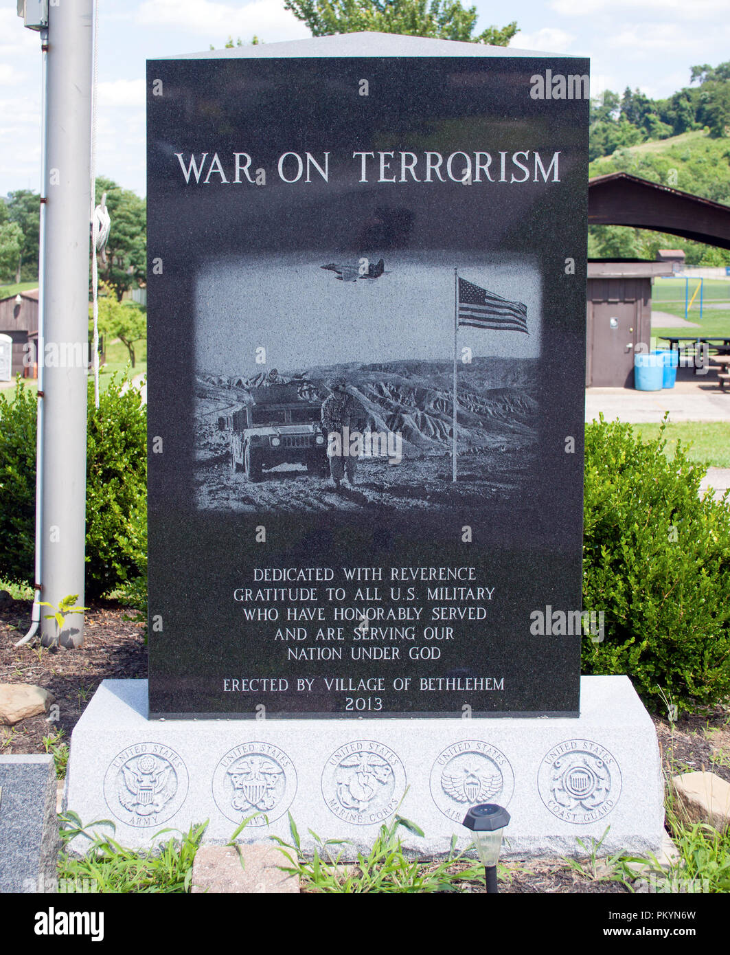 War on Terrorism Monument in Bethlehem West Virginia Stock Photo