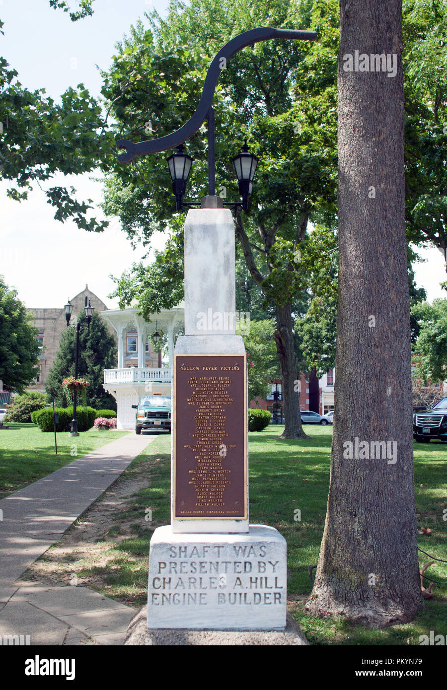 Yellow Fever Steamer Monument in Gallipolis, Ohio—honoring victims of a tragic 19th-century outbreak aboard a riverboat. Stock Photo