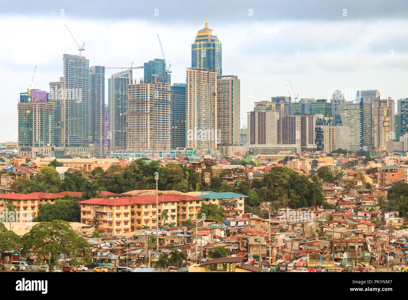 Mandaluyong, Philippines - July 31, 2018: Skyline Of Manila Stock Photo