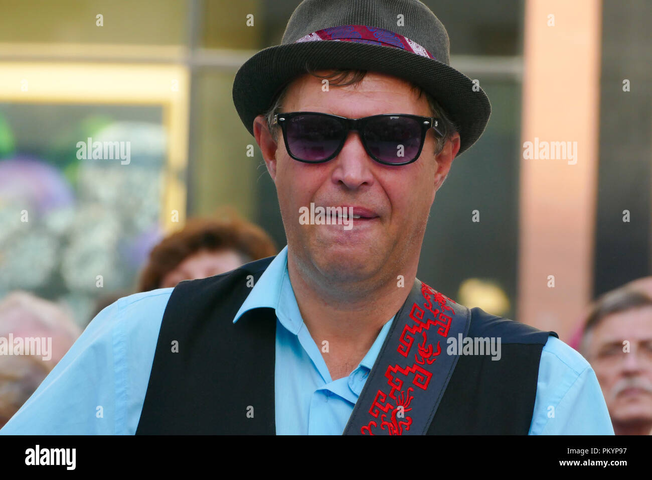 musician with sunglasses Stock Photo Alamy