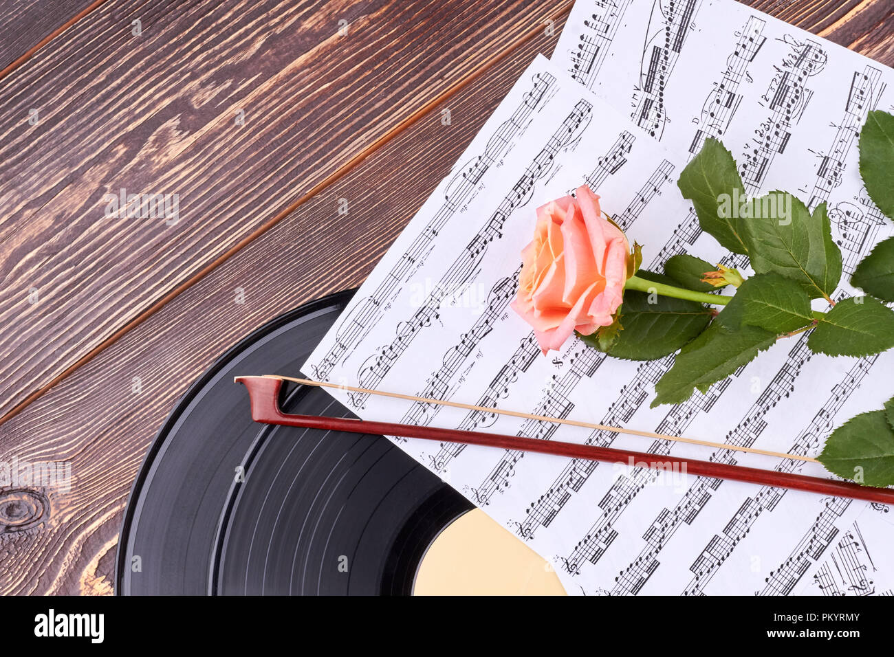 Pink rose musical notes hi-res stock photography and images - Alamy