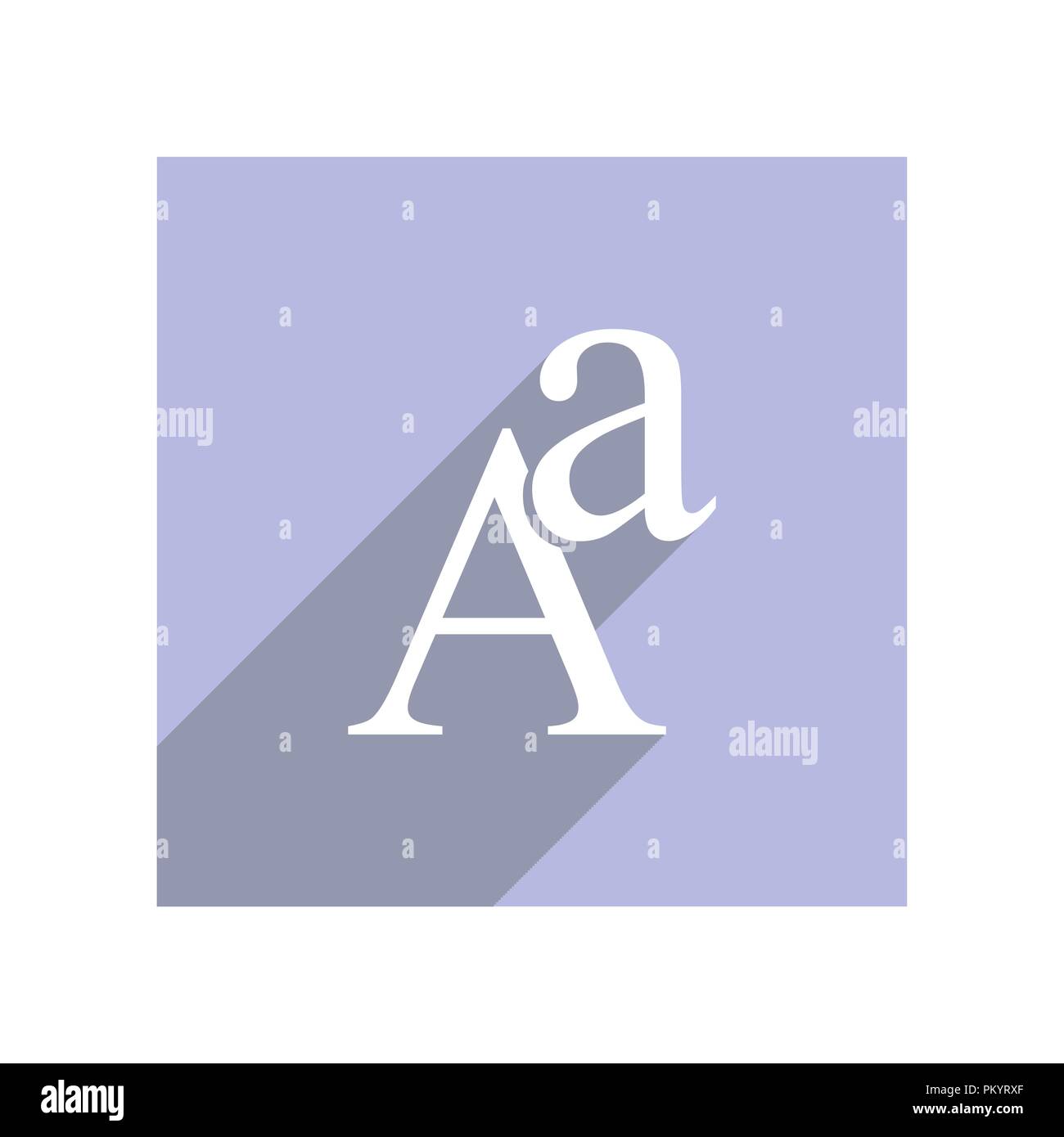Flat icon with lowercase and uppercase A for apps and websites, long ...