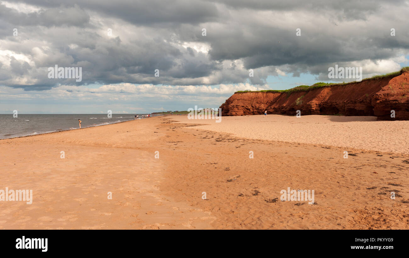 Red sandstone and beach at Thunder Cove, Prince Edward Island, Canada