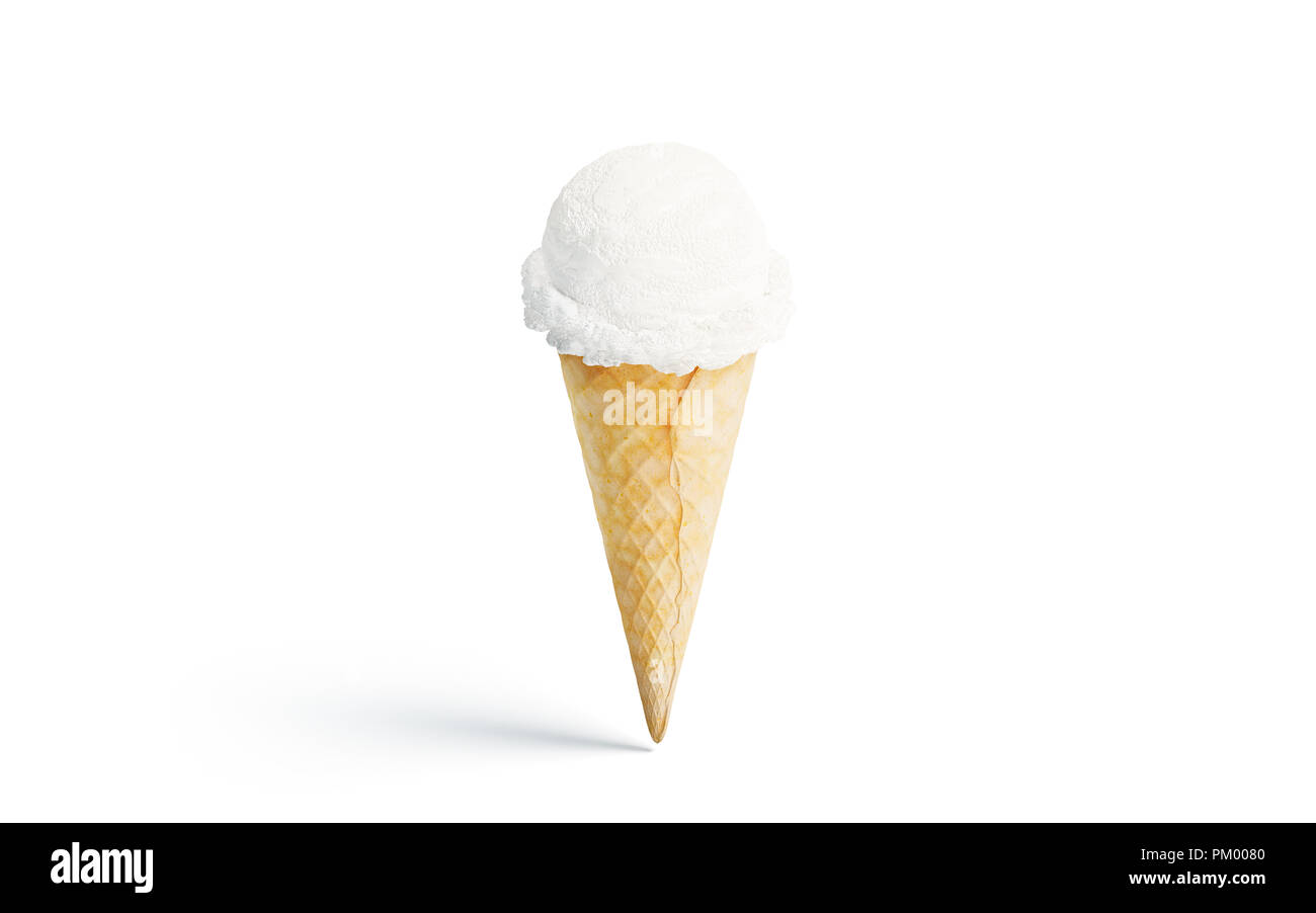 Download Blank White Ice Cream Cone Mockup Isolated 3d Rendering Empty Vanilla Icecream With Waffle Mock Up Creamy Gelato Ball Front View Summer Dairy Dessert Template Stock Photo Alamy