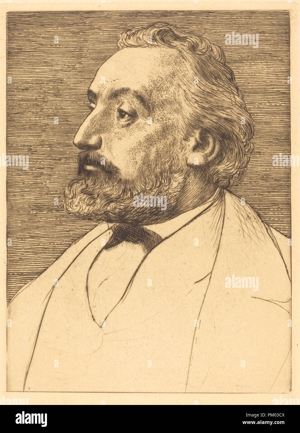 Leon Gambetta, 2nd plate. Medium: etching. Museum: National Gallery of Art, Washington DC. Author: Alphonse Legros. Stock Photo
