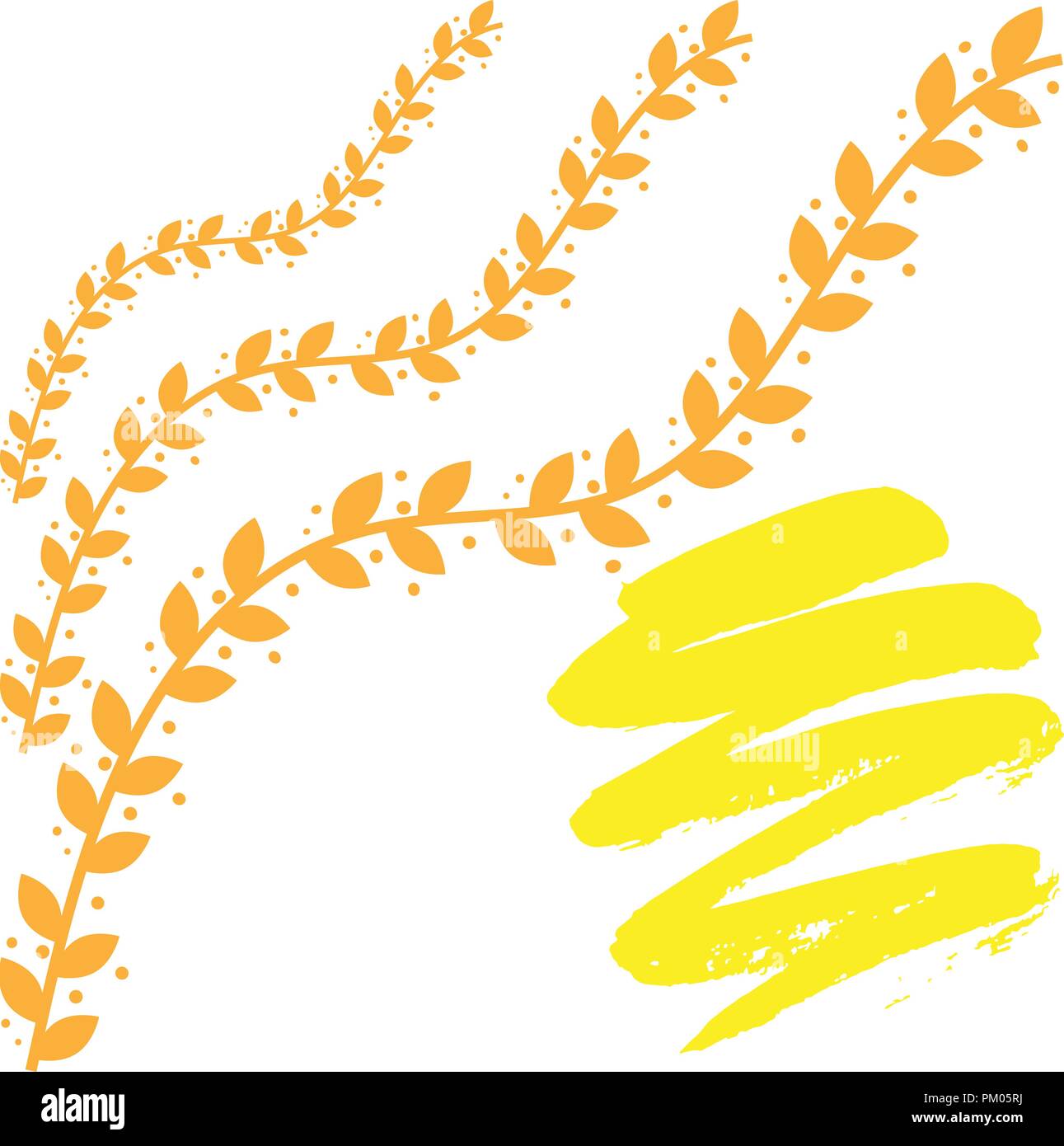 Vector illustration. The Wreath from abstract flowers plants Stock ...