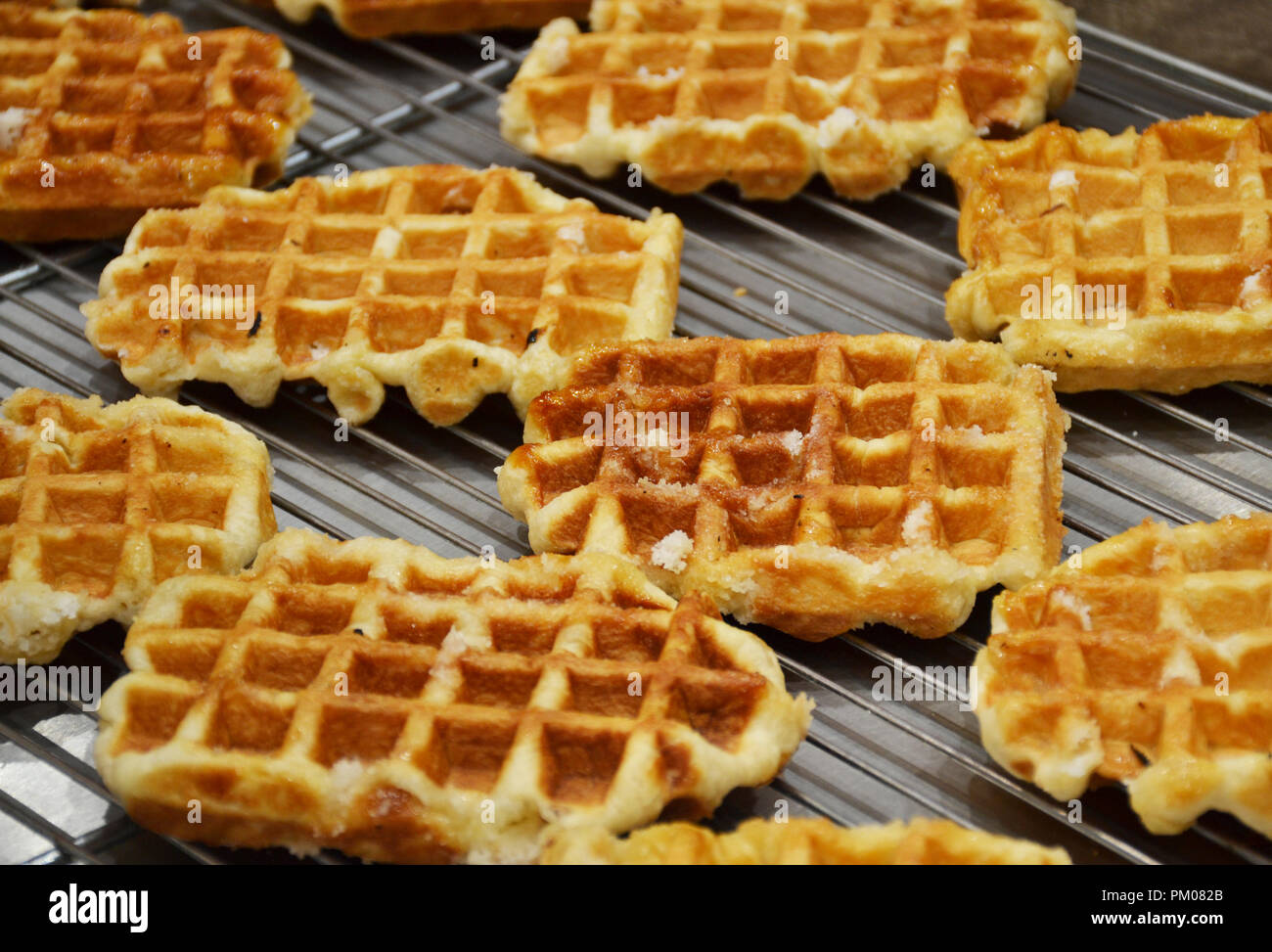 Liege waffles or Luikse wafels in Belgium Stock Photo Alamy