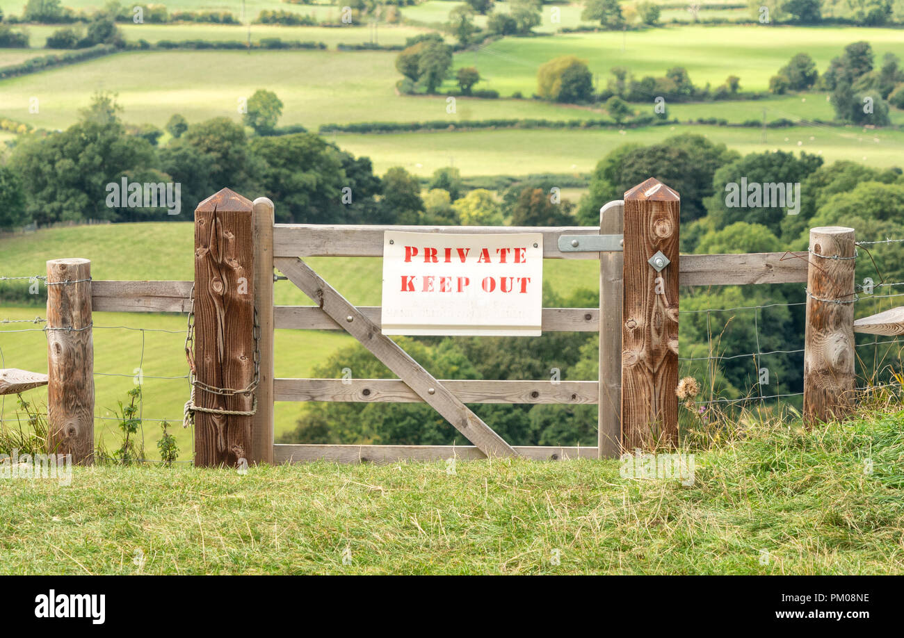 Private Keep Out sign, Gloucestershire, England Stock Photo