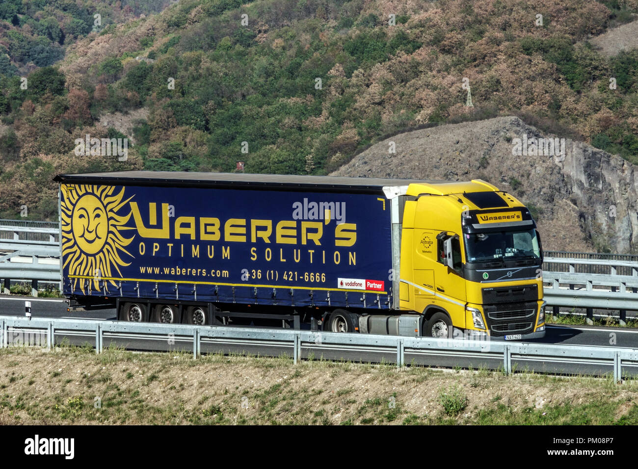 Waberers truck on motorway, Czech Republic Stock Photo