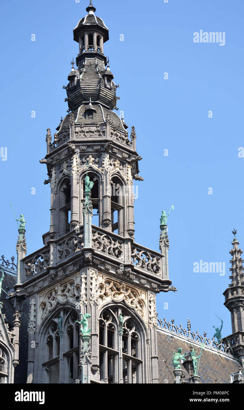 Building details of the Museum of the City of Brussels located at the Grand Place, Belgium Stock Photo