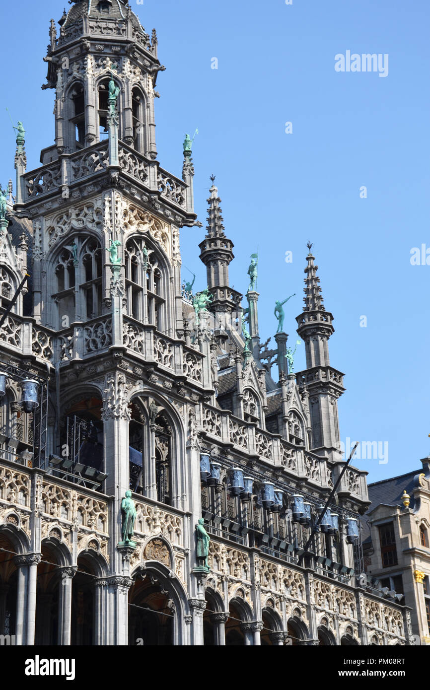 Building details of the Museum of the City of Brussels located at the Grand Place, Belgium Stock Photo