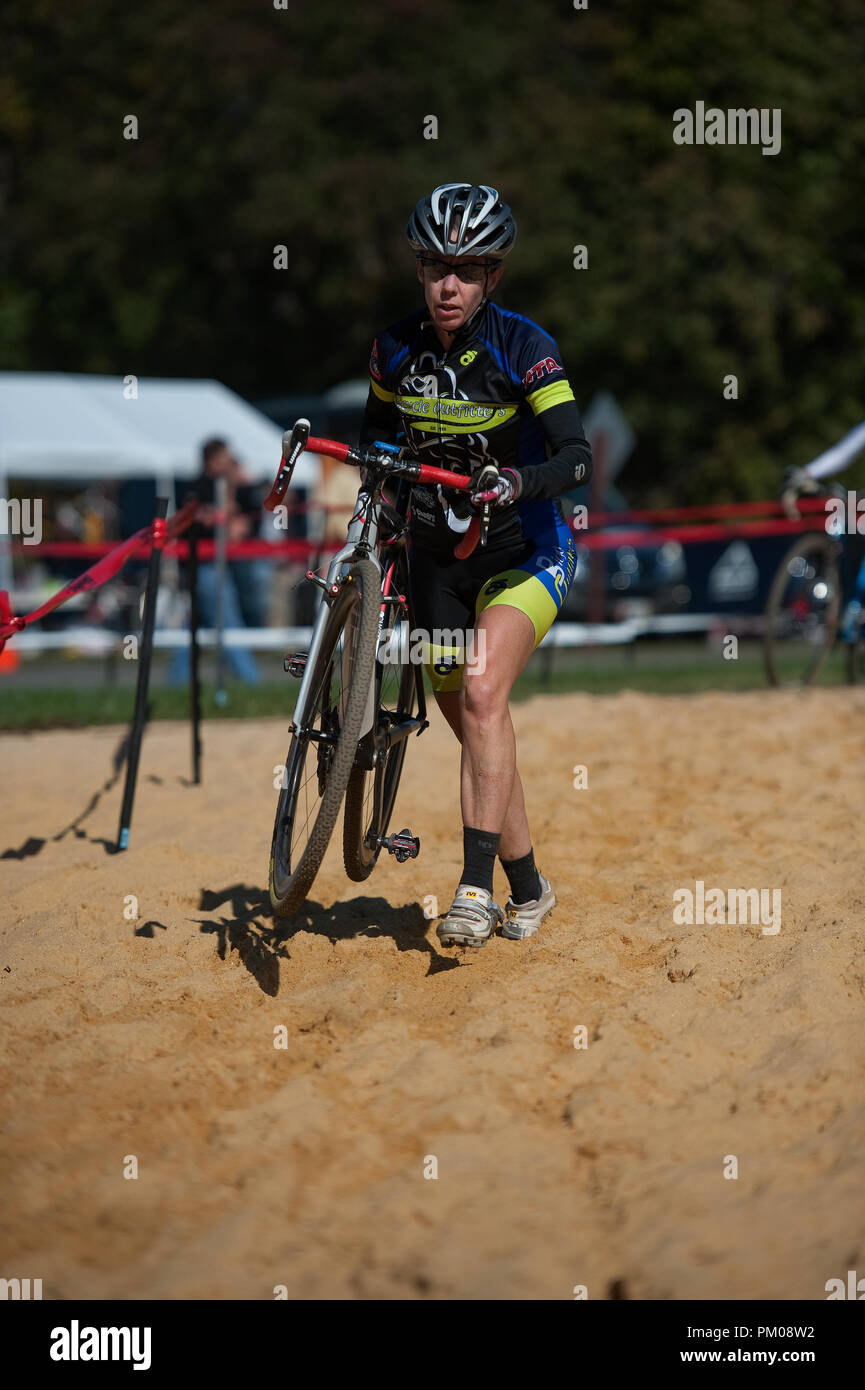 UNITED STATES - Oct 13 : Seneca Creek Cyclocross Race at Great Seneca State Park in Gaithersburg, Maryland on October 13, 2012. (Photo By Douglas Grah Stock Photo