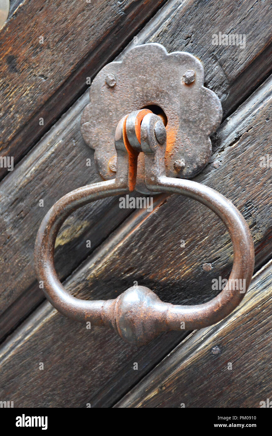 Old metal door handle Stock Photo Alamy