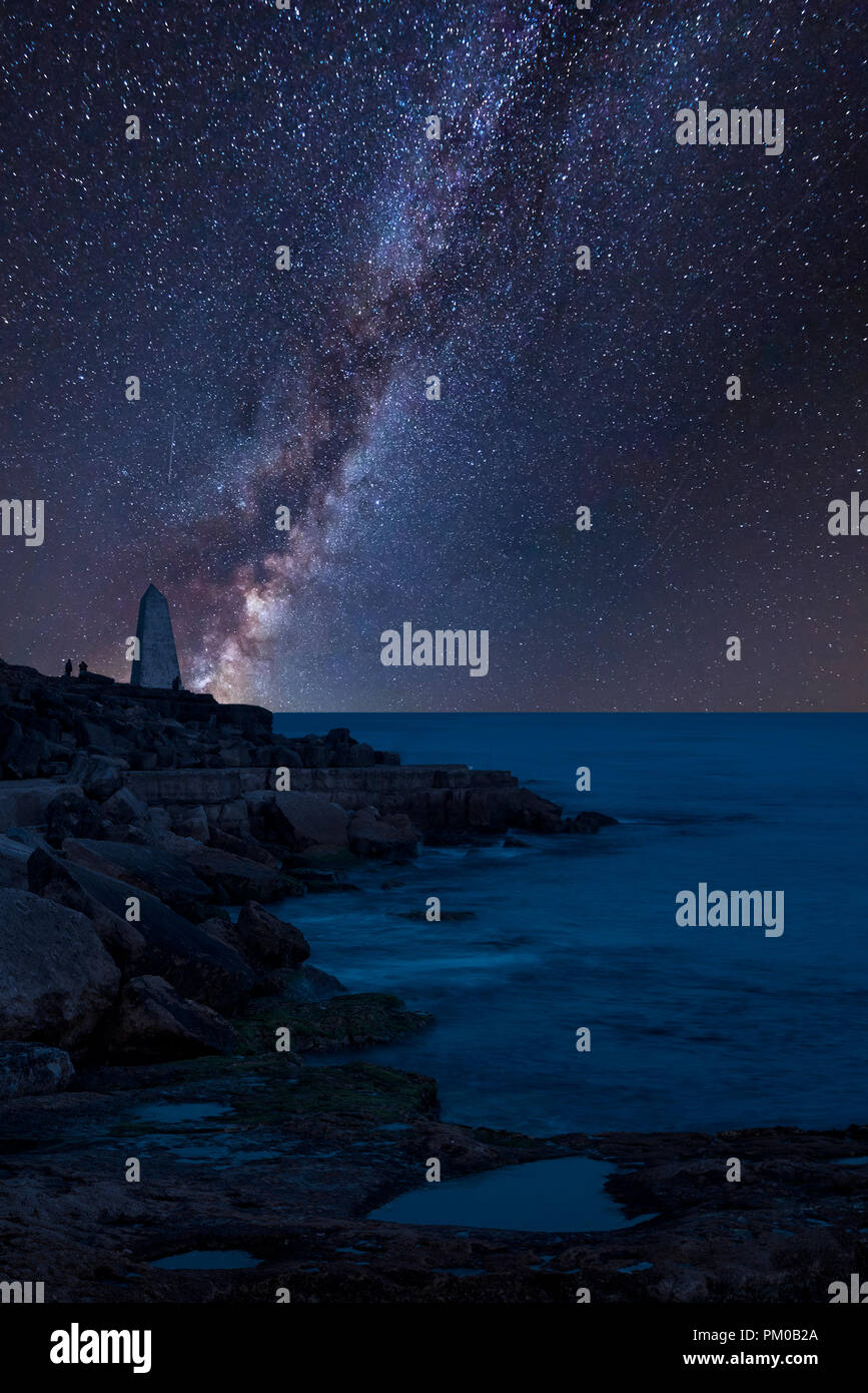 Stunning vibrant Milky Way composite image over landscape of Rocky ...