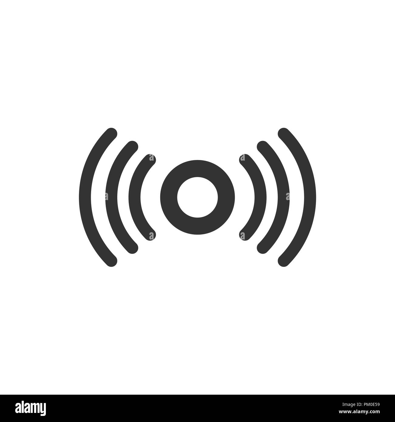 Motion sensor icon in flat style. Sensor waves vector illustration on