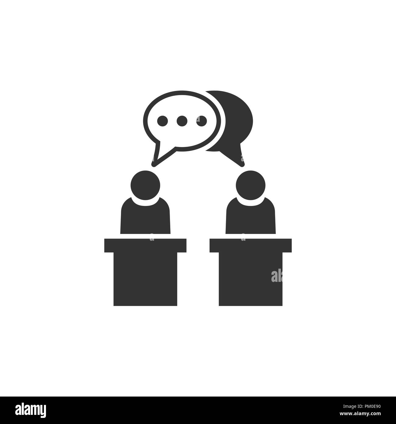 Politic debate icon in flat style. Presidential debates vector