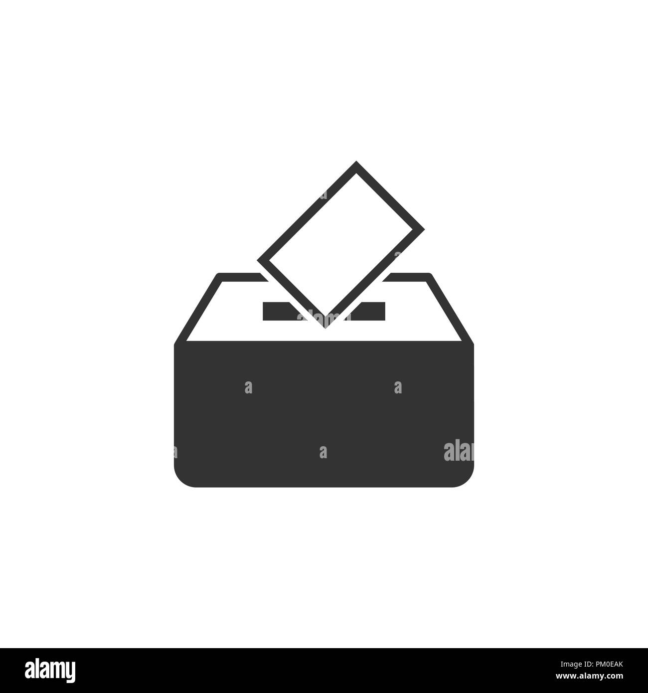 Election voter box icon in flat style. Ballot suggestion vector ...