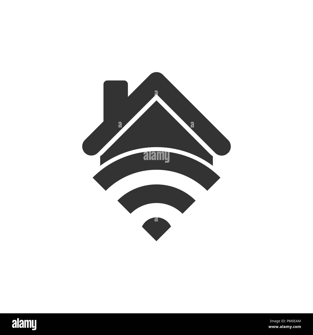 Smart home icon in flat style. House control vector illustration on ...