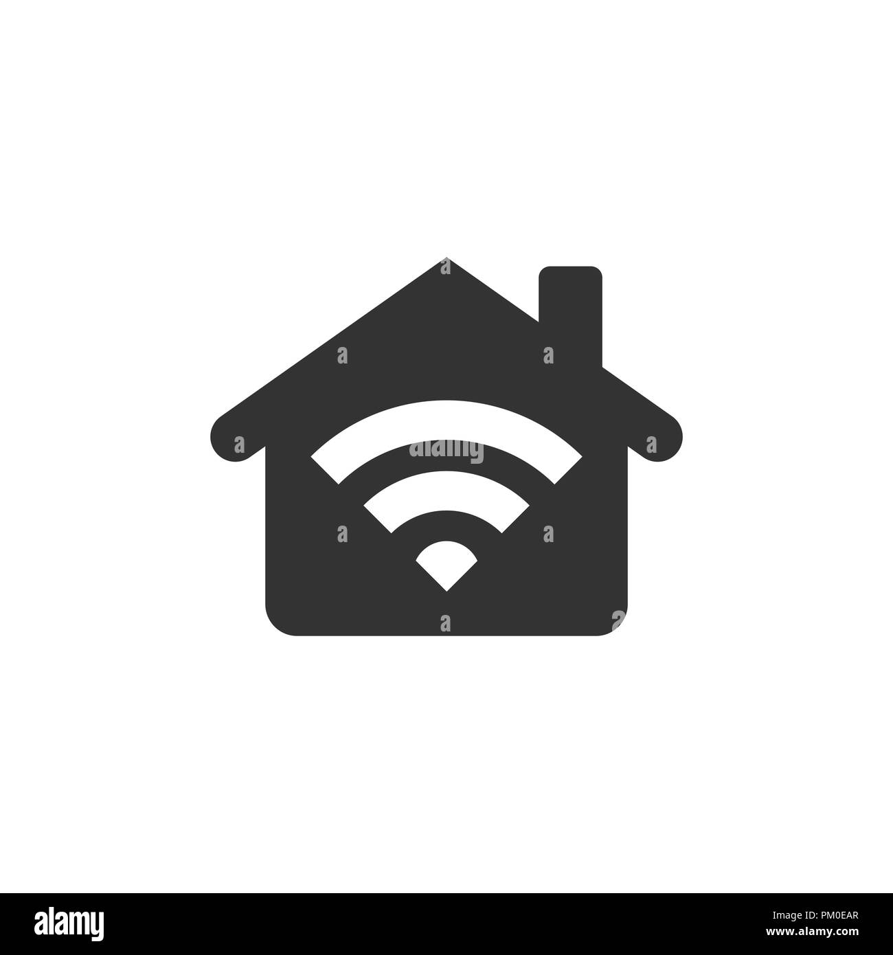 Smart home icon in flat style. House control vector illustration on ...