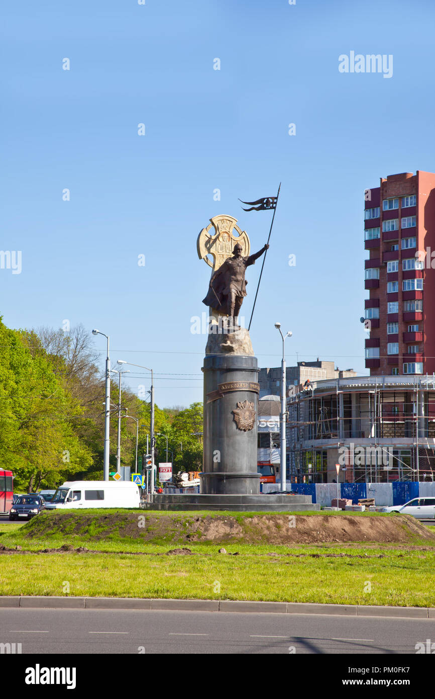 KALININGRAD, RUSSIA - May 00.2018: Monument to Prince of Novgorod, Grand Duke of Kiev, Grand Duke of Vladimir, Saint Alexander Nevsky Stock Photo