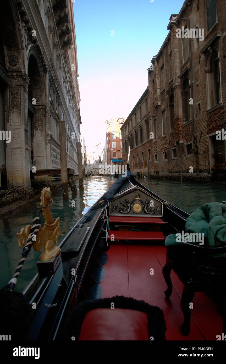 View of Venice Canal from gondola Stock Photo Alamy