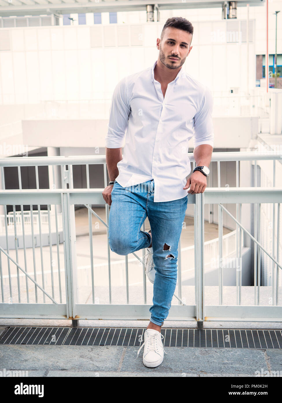 white shirt and jeans men