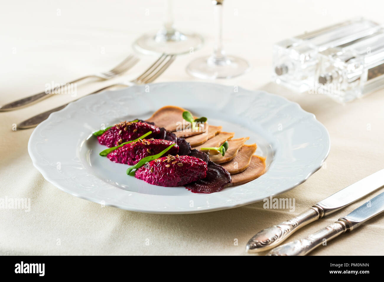 boiled sliced pork tongue Stock Photo Alamy