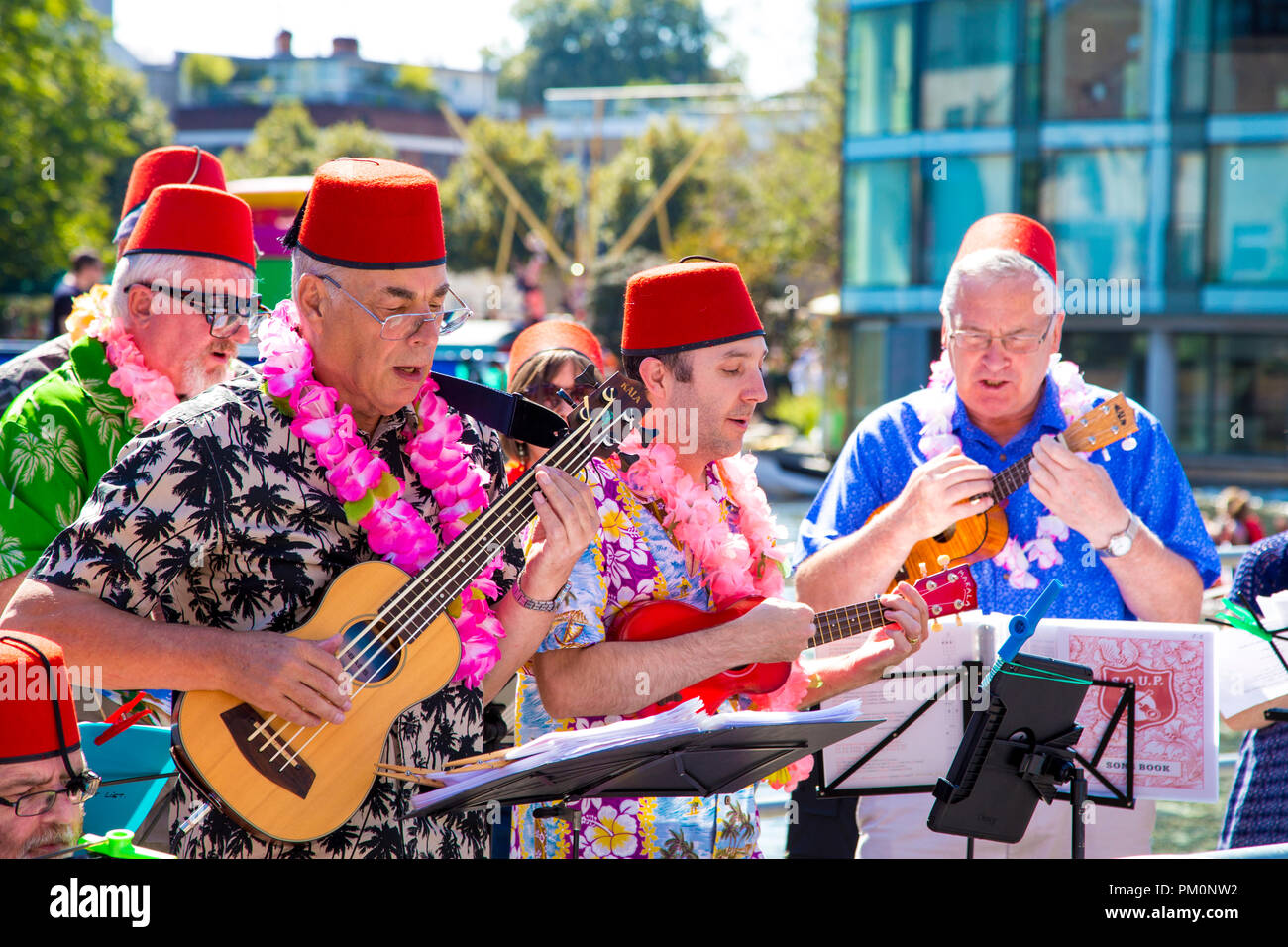 A band playing at Angel Canal Festival 2018, London, UK Stock Photo
