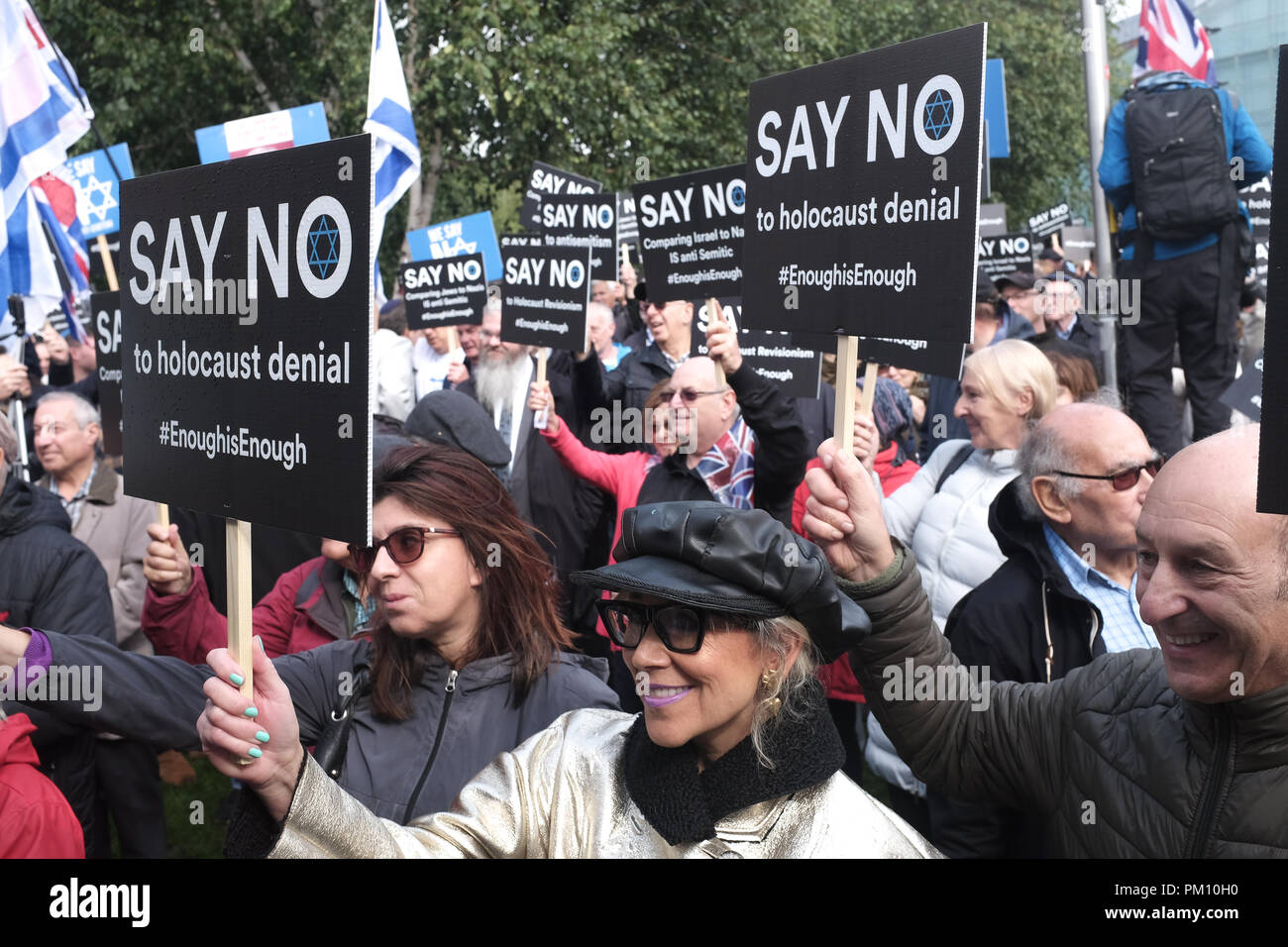 Say No Antisemitism Rally  in Manchester September 2018 Stock Photo