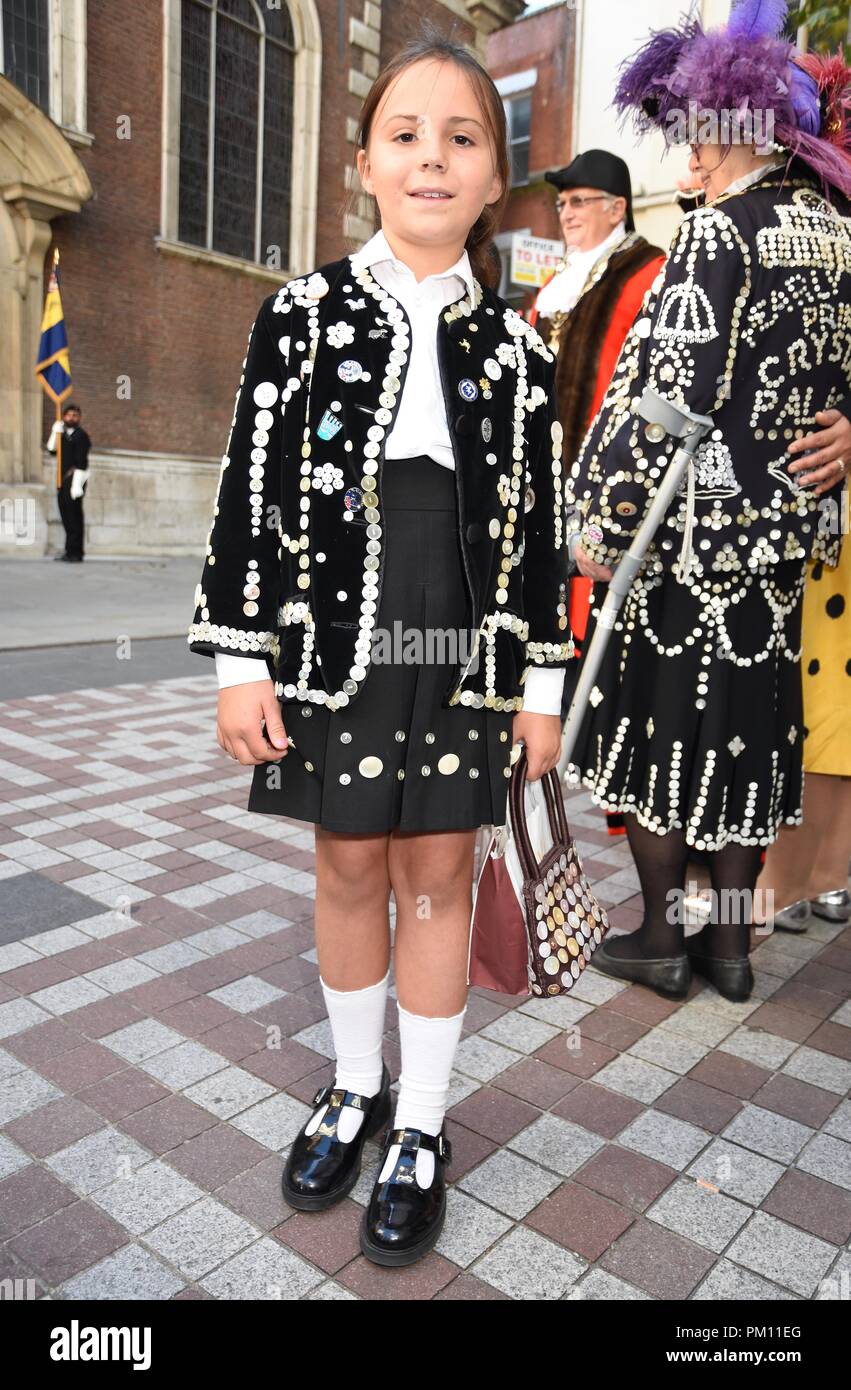 London, UK. 16th Sep, 2018. The 20th anniversary of the annual Pearly Kings and Queens Harvest Festival,Guildhall Yard,London.UK Credit: michael melia/Alamy Live News Stock Photo