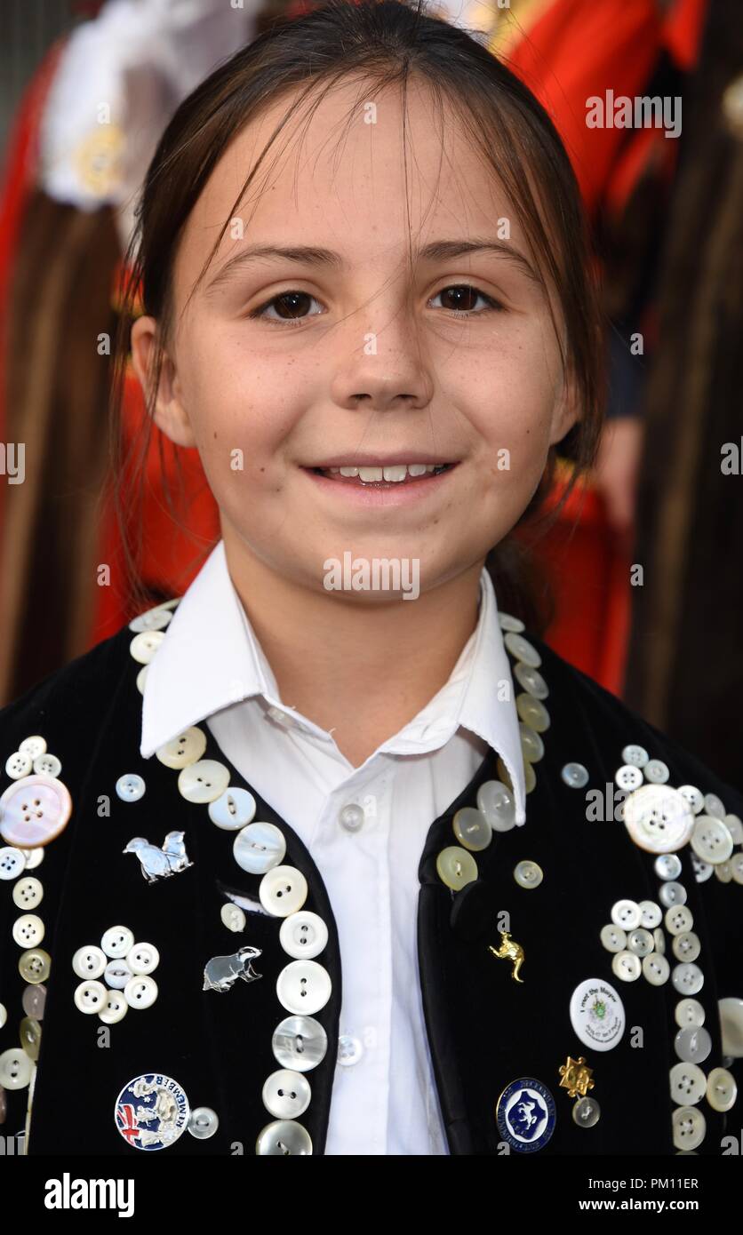 London, UK. 16th Sep, 2018. The 20th anniversary of the annual Pearly Kings and Queens Harvest Festival,Guildhall Yard,London.UK Credit: michael melia/Alamy Live News Stock Photo