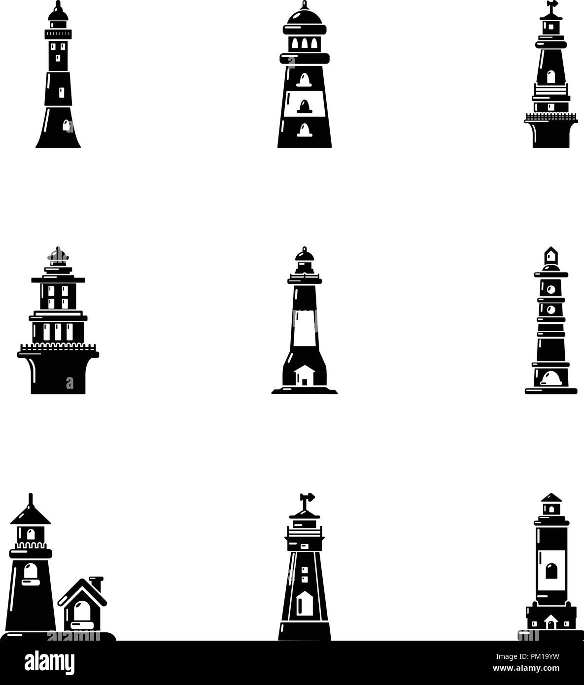 Landmark icons set, simple style Stock Vector Image & Art - Alamy