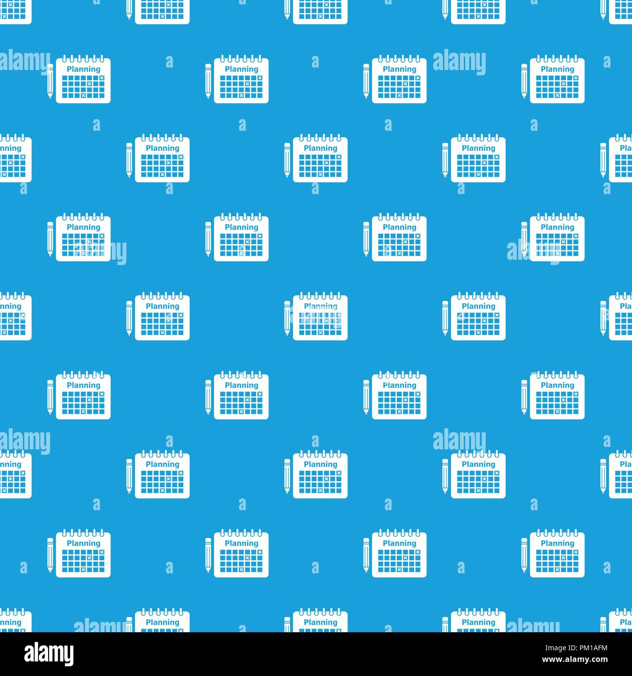 Planning pattern vector seamless blue Stock Vector